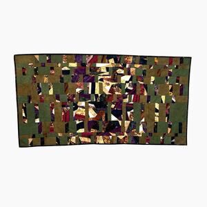 Quilted Fabric Wall Art Hanging Textile Decor Handmade Colorful 43x23 Craftcore